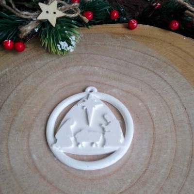 Presépio de Pendurar em Gesso/Pó Cerâmico