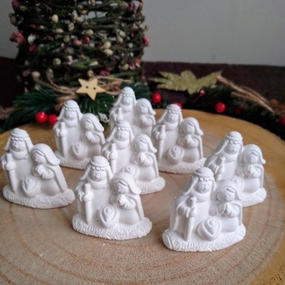 Mini-Presépio em Gesso Perfumado/Pó Cerâmico