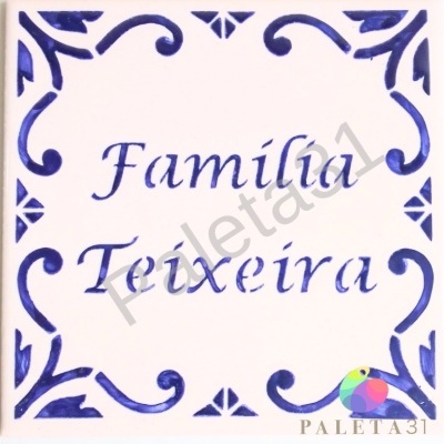 Azulejo Nome de Família - A personalizar (pintado à mão)