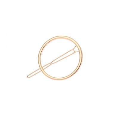 Anel dourado simples com design circular aberto e barra fina
