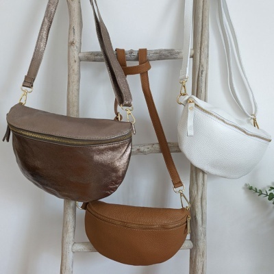 Mala Grande em Pele tiracolo/cintura