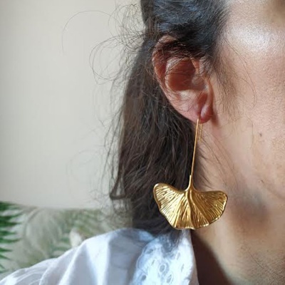 Brinco em Aço - Folha Texturada