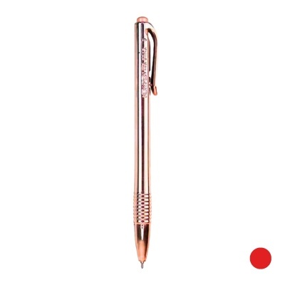 Caneta esferográfica metálica cor cobre com clip