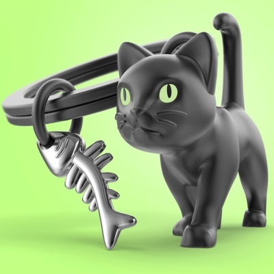 Porta chaves Metalmorphose - MTM339-01 - Gato Preto