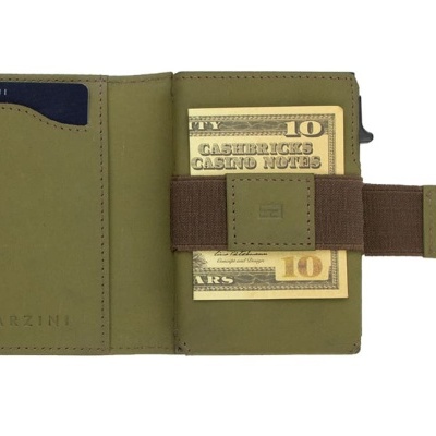 Porta Cartões Garzini Olive Green Brown