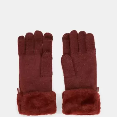 Luvas Bordeaux Com Pérolas Anekke