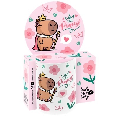 Caneca Lovely Story - "Queen Capibara"