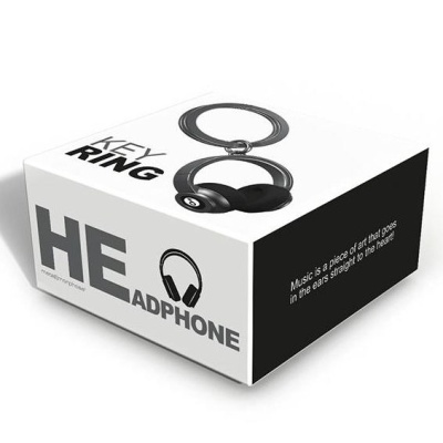 Caixa de porta-chaves em forma de auscultadores pretos