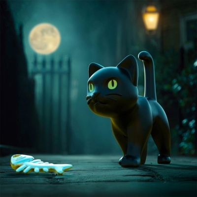 Porta chaves Metalmorphose - MTM339-01 - Gato Preto