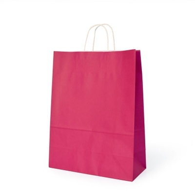 Saco de Papel Asa Torcida - Fuscia