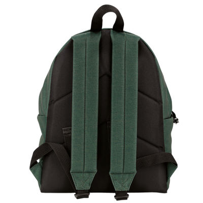 Mochila verde escuro com alças largas e acolchoadas