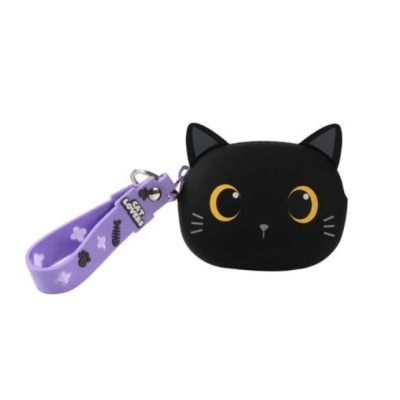 Porta-Chaves/Porta-Moedas de Silicone Itotal Black Cat