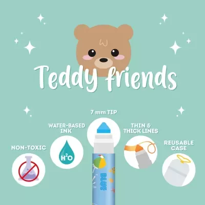 Conjunto Legami de 12 marcadores - Teddy Friends