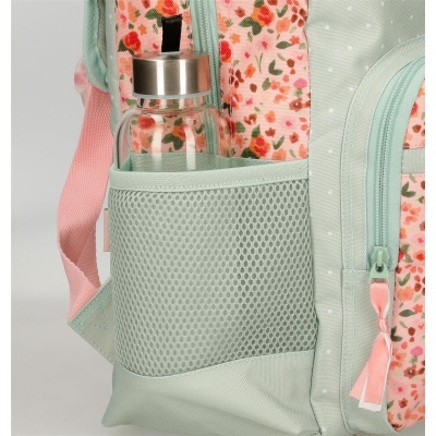 Bolso lateral de mochila com garrafa dentro