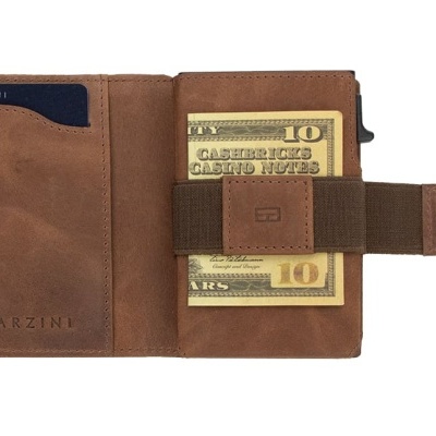 Porta Cartões Garzini Brushed Brown