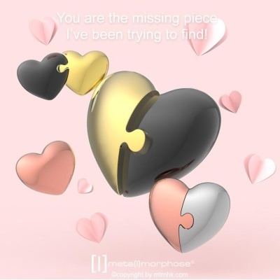 Porta chaves Duplo Metalmorphose - MTM306-01 - Dois Corações