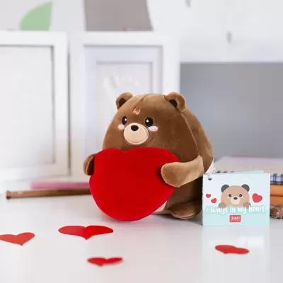 Peluche Mini Super Soft Legami - Teddy Com Coração