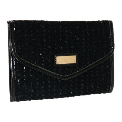 Bolsa Porta Jóias Envelope M Camomilla Tweed Couture Preto