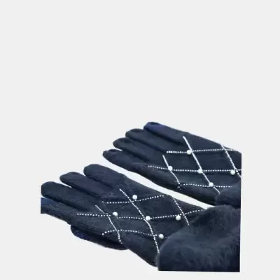 Luvas Azuis Com Pérolas Anekke