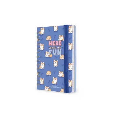 Agenda Legami Small Espiral 12 Meses Diários - Blue Corgi