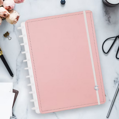 Caderno Grande Rosa Pastel - Caderno Inteligente