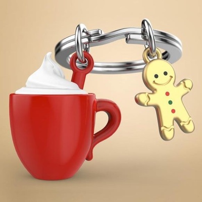 Porta chaves Metalmorphose - MTM152-01 - Copo de leite achocolatado com pão de gengibre