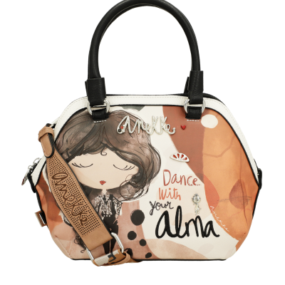 Mala de mão estampada com ilustração e texto 