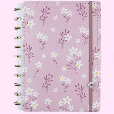 Caderno Grande Pink Blossom By Sof - Caderno Inteligente