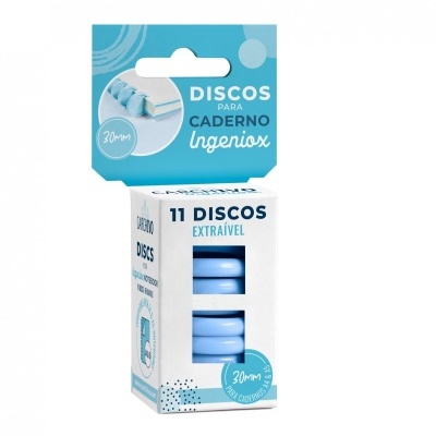 Conjunto de 11 Discos para Caderno Ingeniox Azul