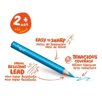 Caixa de 10 Lápis de Cor Curtos Carioca Baby