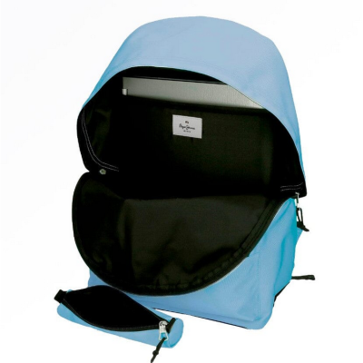 Mochila Pepe Jeans Aris + Estojo Azul Céu