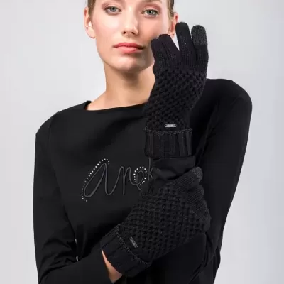 Luvas De Malha Preta Anekke