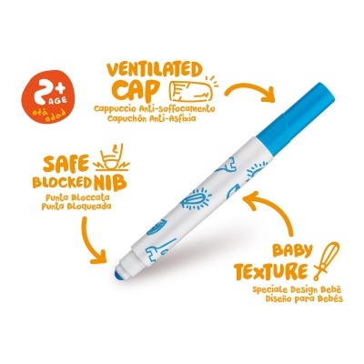 Caixa de 12 Marcadores de Feltro Carioca Baby Valorous Marker