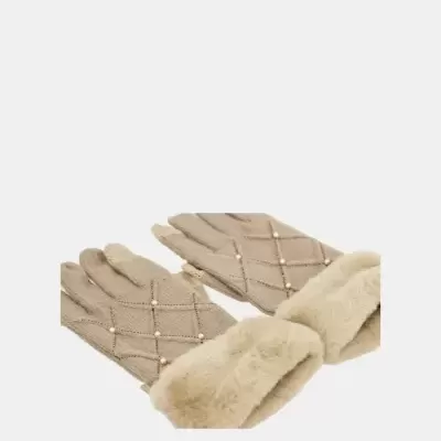 Luvas Bege Com Pérolas Anekke