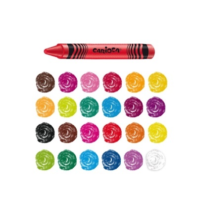 Lápis de Cera Carioca Wax Crayons 24 Cores