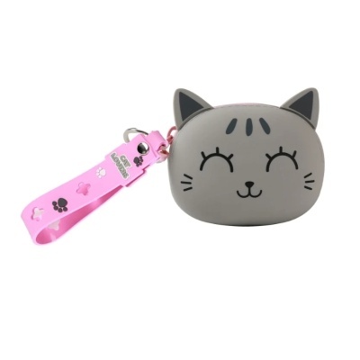 Porta-Chaves/Porta-Moedas de Silicone Itotal Grey Cat