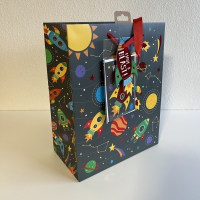 Saco Solar System c/postal de aniversário