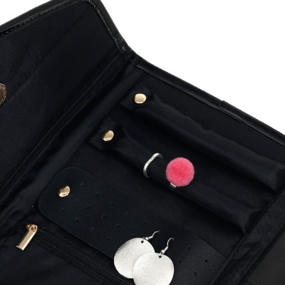 Bolsa Porta Jóias Envelope M Camomilla Tweed Couture Preto