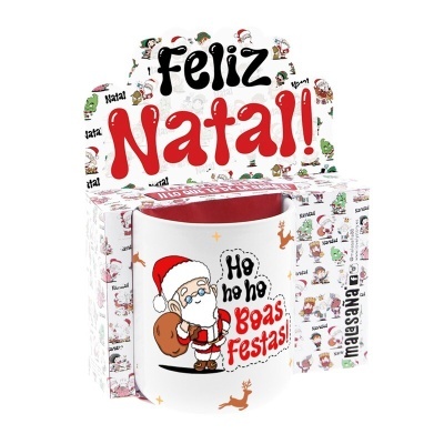 Caneca Lovely Story - "HO HO HO Boas Festas"