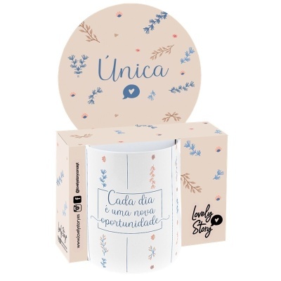 Caneca Lovely Story - "Cada dia é uma nova oportunidade"