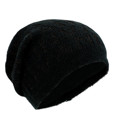 Gorro preto de malha com padrão em relevo