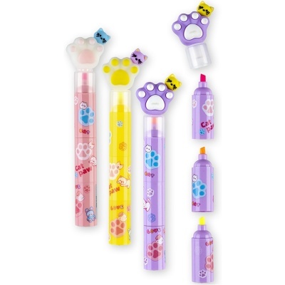 Mini Marcadores Fluorescente 3 em 1