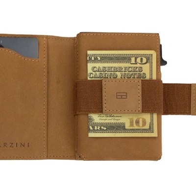 Porta Cartões Garzini Camel Brown