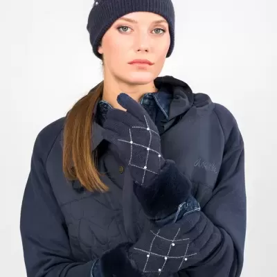 Luvas Azuis Com Pérolas Anekke