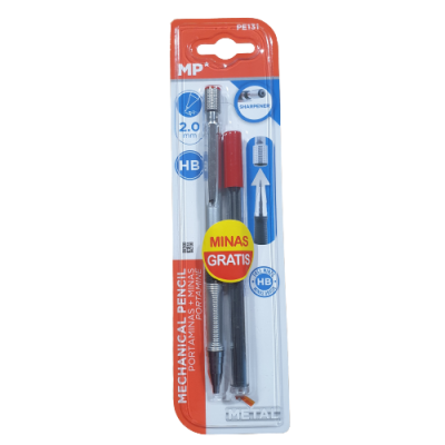 Lapiseira metálica 2mm HB + Minas Grátis