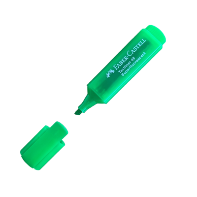 Marcador de texto verde fluorescente Faber-Castell Textliner 48 com tampa destacada