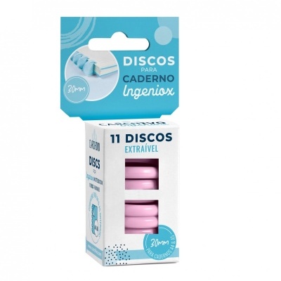 Conjunto de 11 Discos para Caderno Ingeniox Rosa