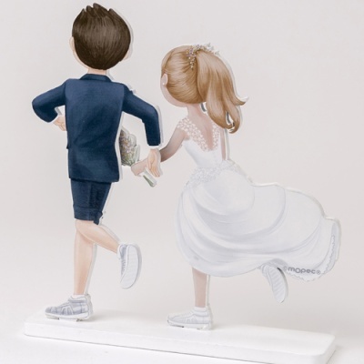 Noivos em madeira pintada