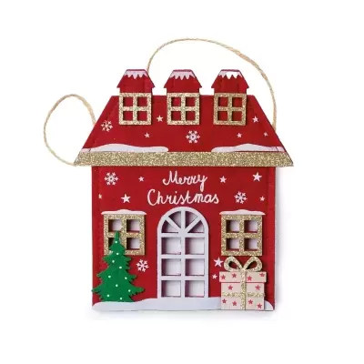 Pendente Casa "Merry Christmas" em feltro