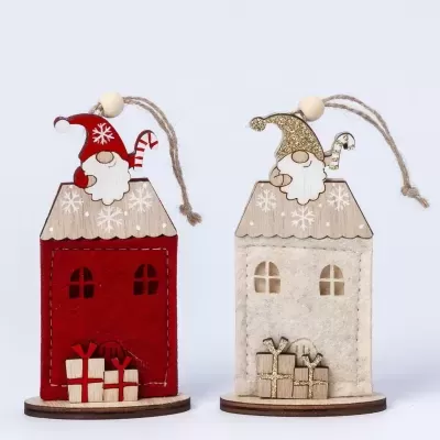 6 pendentes Casinhas de Pai Natal